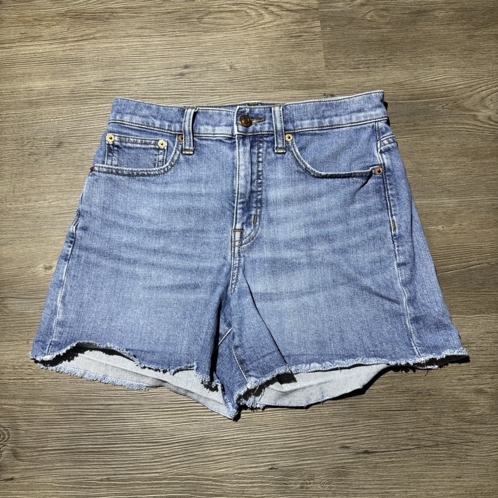 J.Crew Jeans Women's Denim Shorts Size 25 Light Wash High Rise Raw Hem Casual
